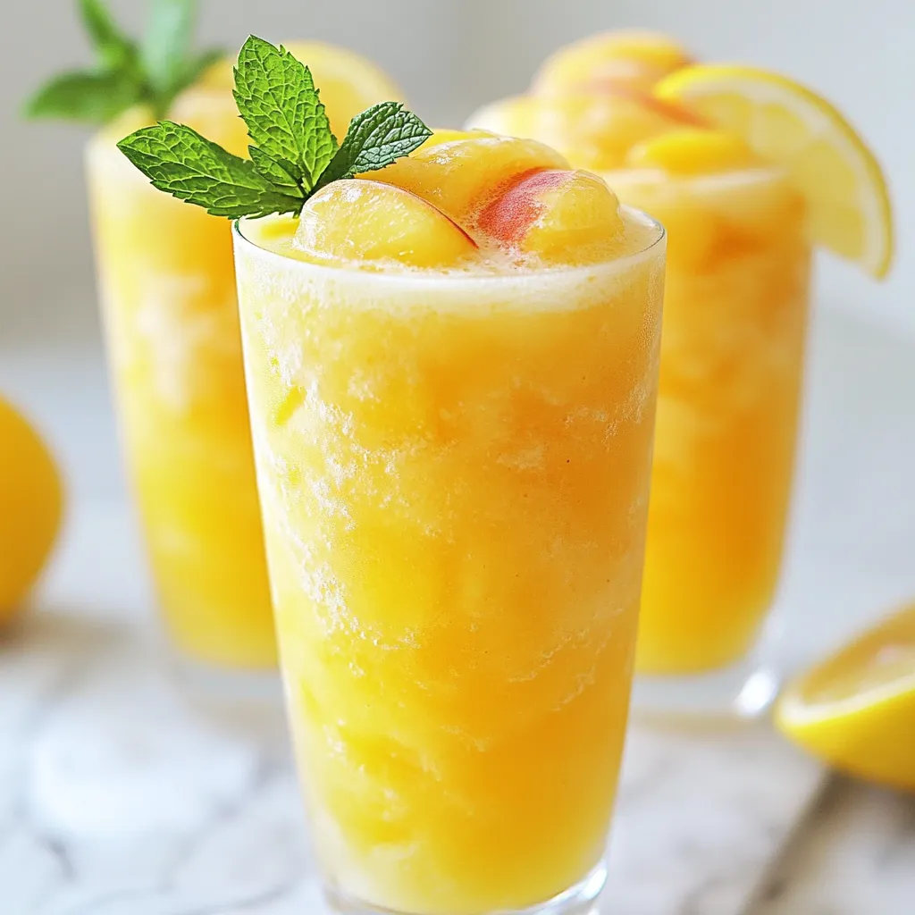 Frozen Peach Lemonade Refreshing Summer Drink Recipe