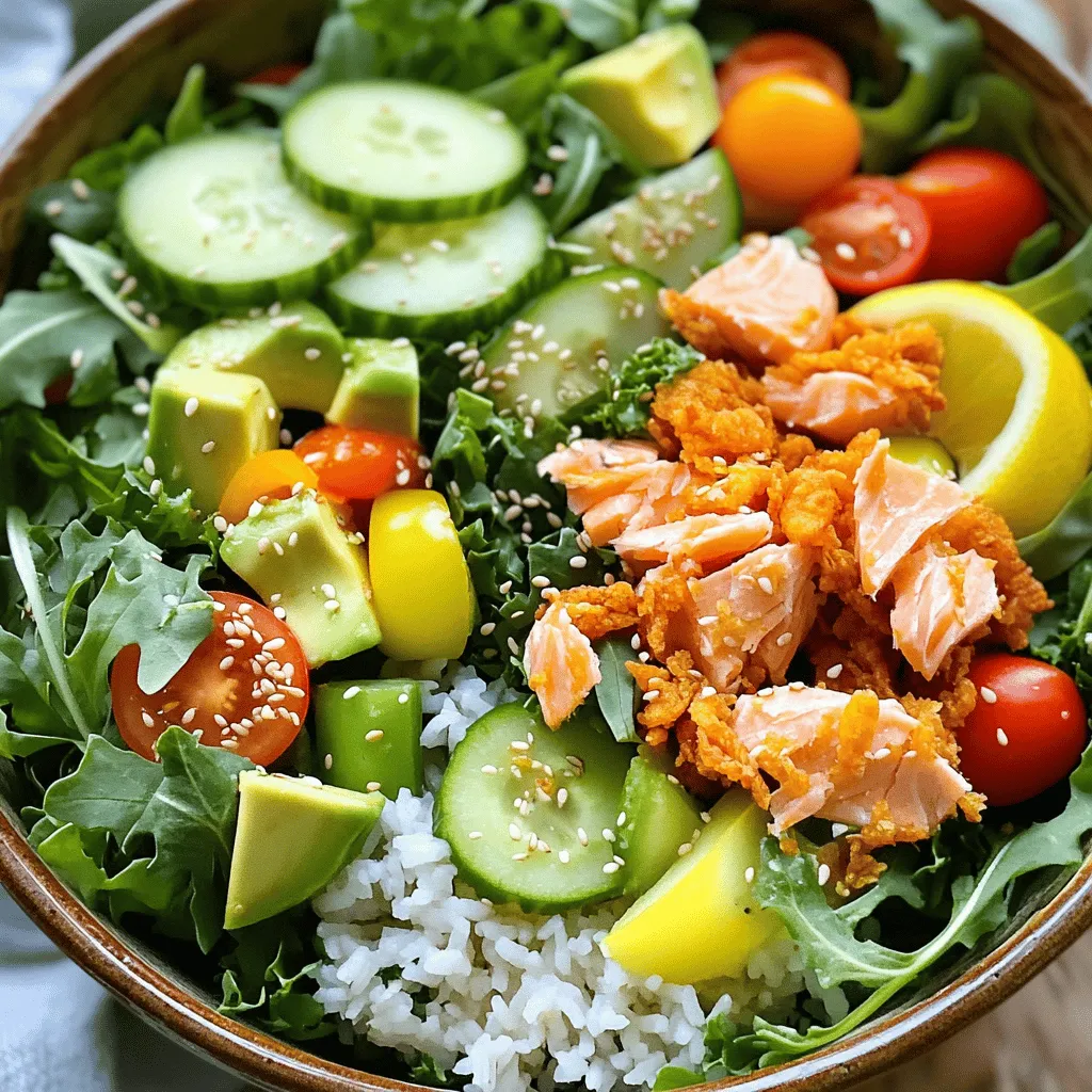 Crispy Rice Salmon Harvest Salad Fresh and Flavorful