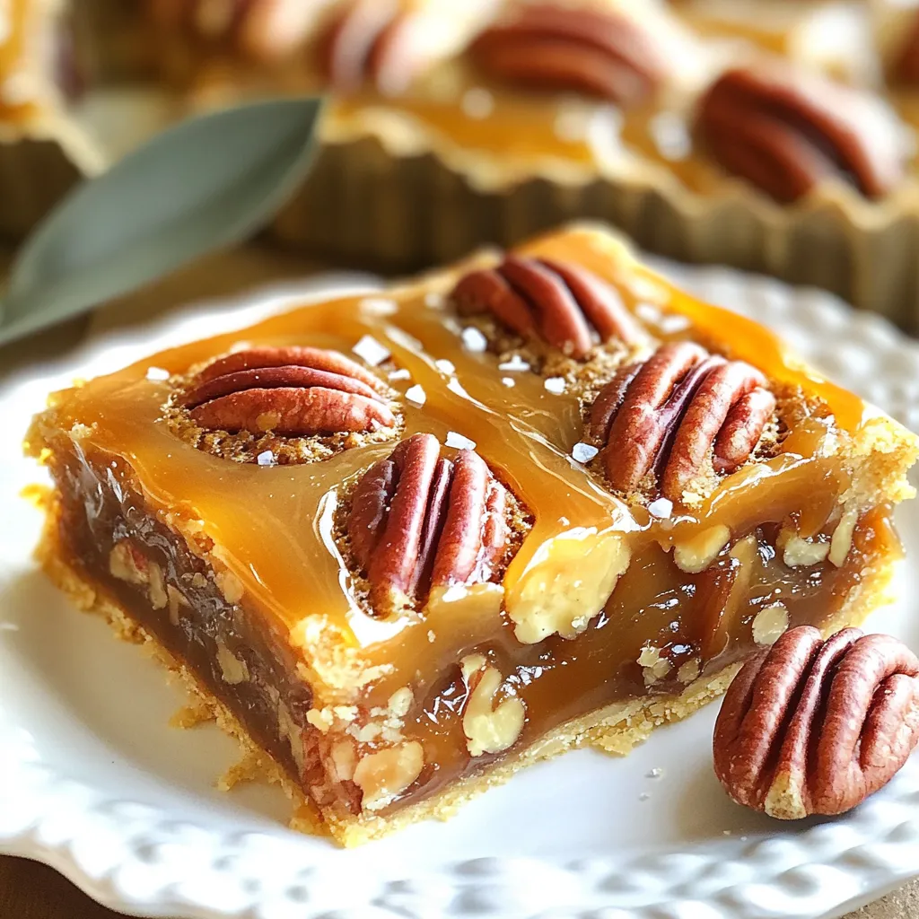 Salted Caramel Pecan Pie Bars Tasty Dessert Delight