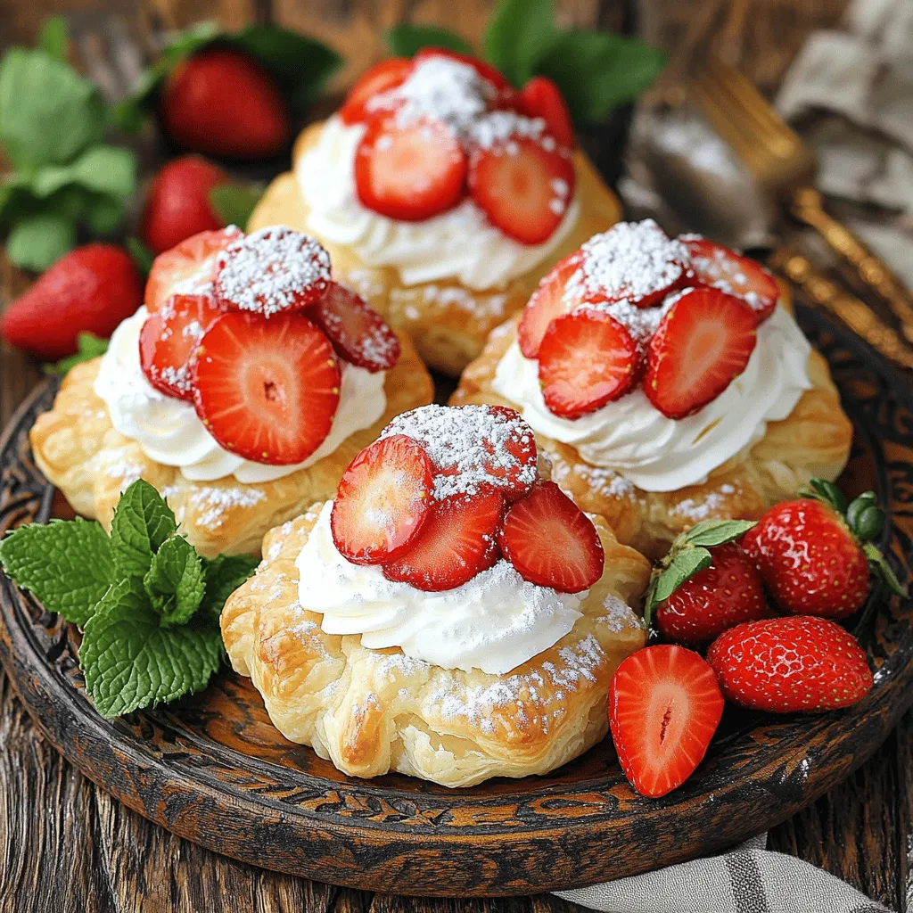 Strawberry and Whipped Cream Puff Pastries Delight
