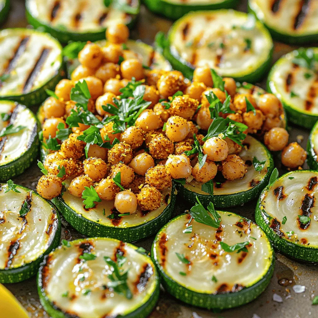 Lemony Grilled Zucchini with Crispy Chickpeas Delight