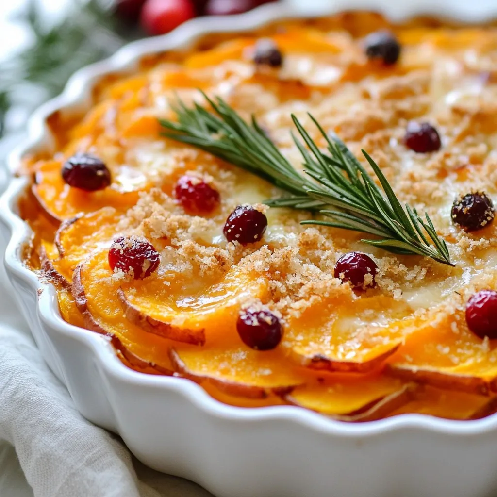 Sweet Potato Cranberry Gratin Tasty and Simple Dish