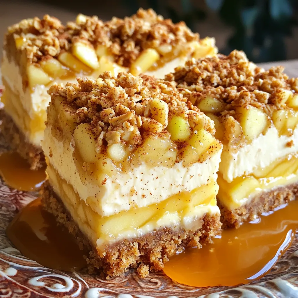 Apple Crisp Cheesecake Bars Deliciously Simple Recipe