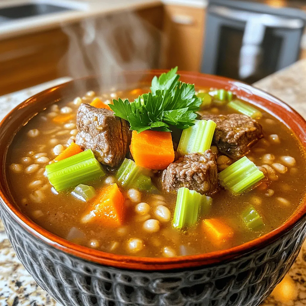 Slow Cooker Beef Barley Soup Hearty and Easy Recipe