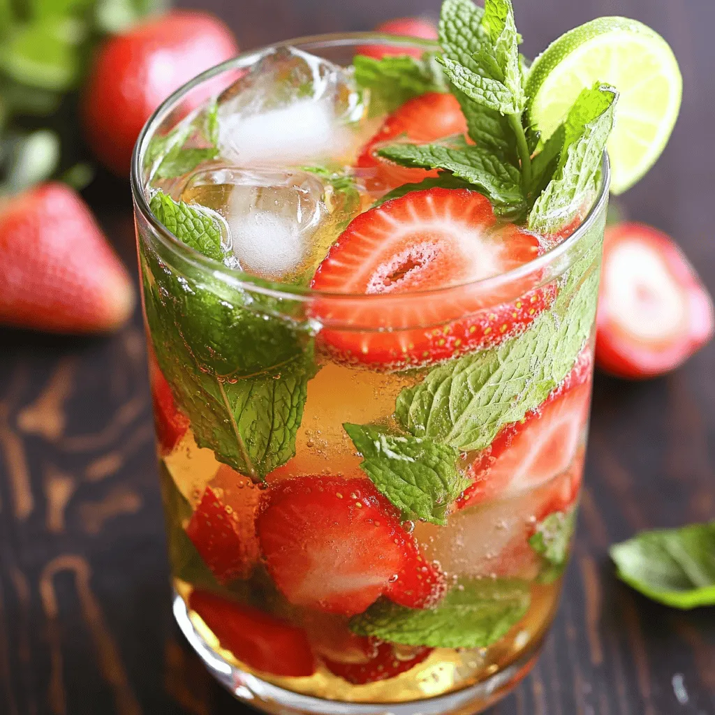 Strawberry Mint Mojito Mocktail Refreshing Delight