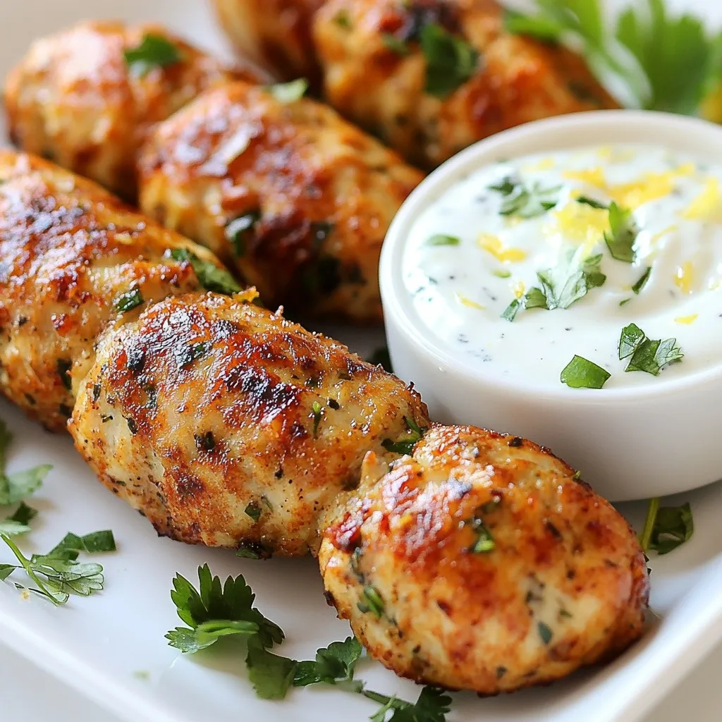 Juicy Chicken Kofta with Garlic Yogurt Delight