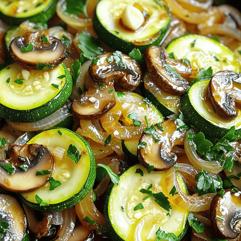 Garlic Sautéed Zucchini Mushrooms &#038; Onions Delight