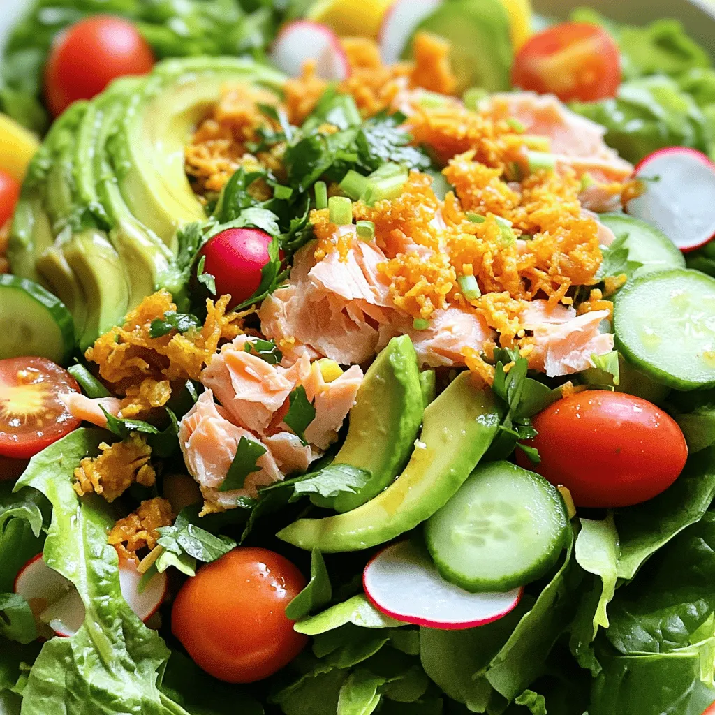 Crispy Rice Salmon Harvest Salad Fresh and Flavorful