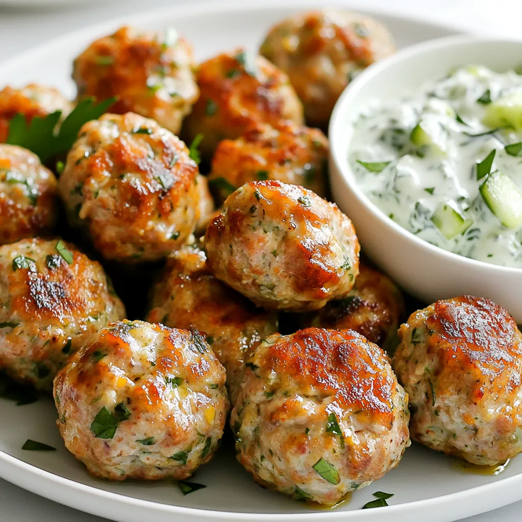 Greek Turkey Meatballs with Tzatziki Delight Recipe