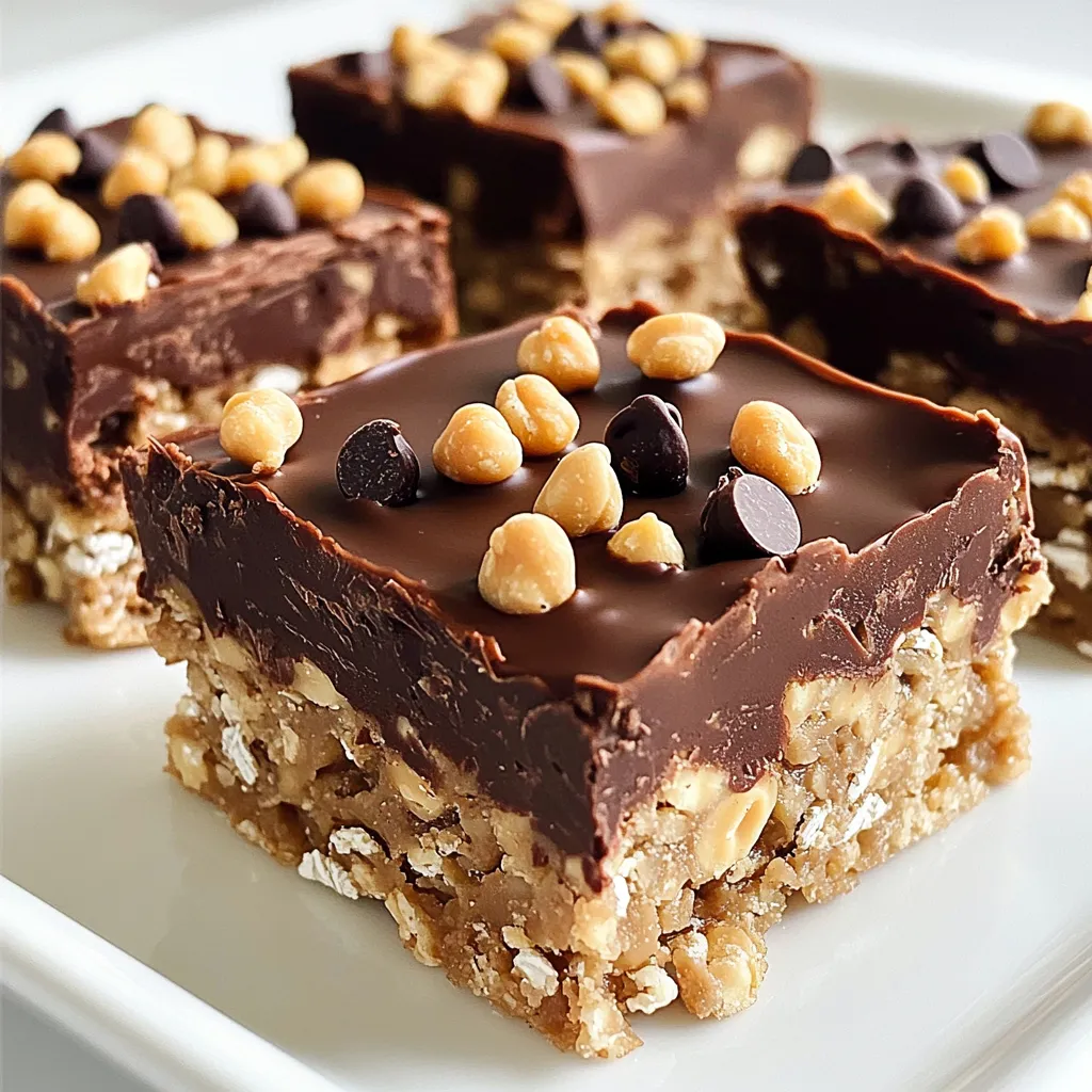 No-Bake Chocolate Peanut Butter Oat Squares Delight