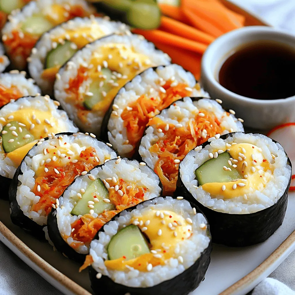 Korean Cheese Kimchi Kimbap Flavorful Rice Roll