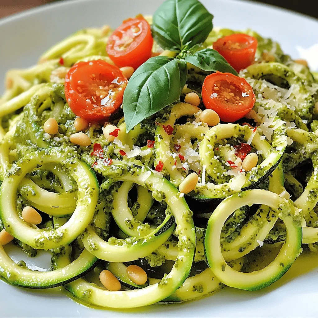 Zucchini Noodles with Pesto Flavorful and Fresh Dish