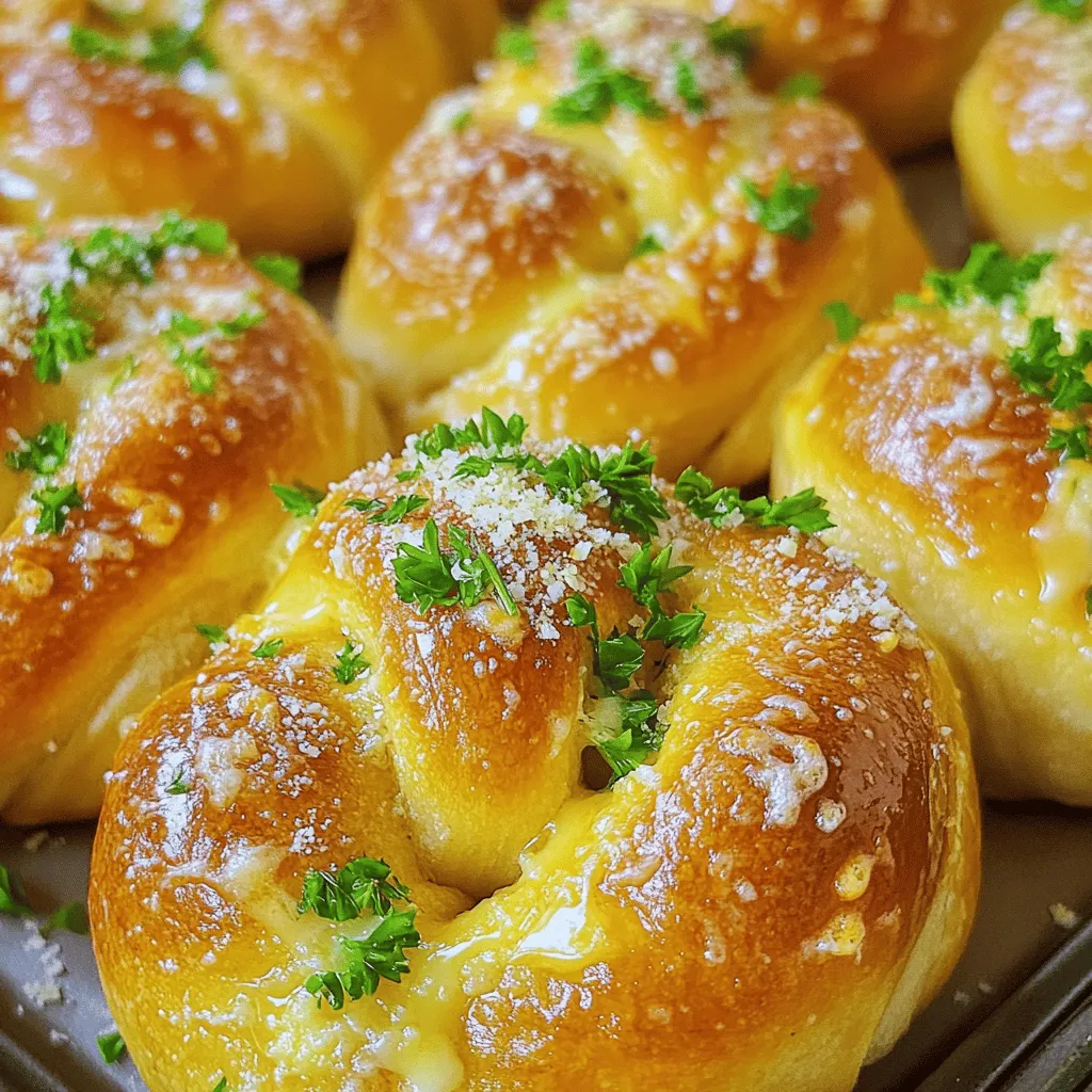 To make garlic knots, you need a few key items. Here’s what you will use: - 1 package (1.5 lbs) pizza dough (store-bought or homemade) - 4 cloves garlic, minced - 1/2 cup unsalted butter, melted - 1 teaspoon dried oregano - 1/4 cup grated Parmesan cheese - 1/4 cup fresh parsley, chopped - Salt to taste
