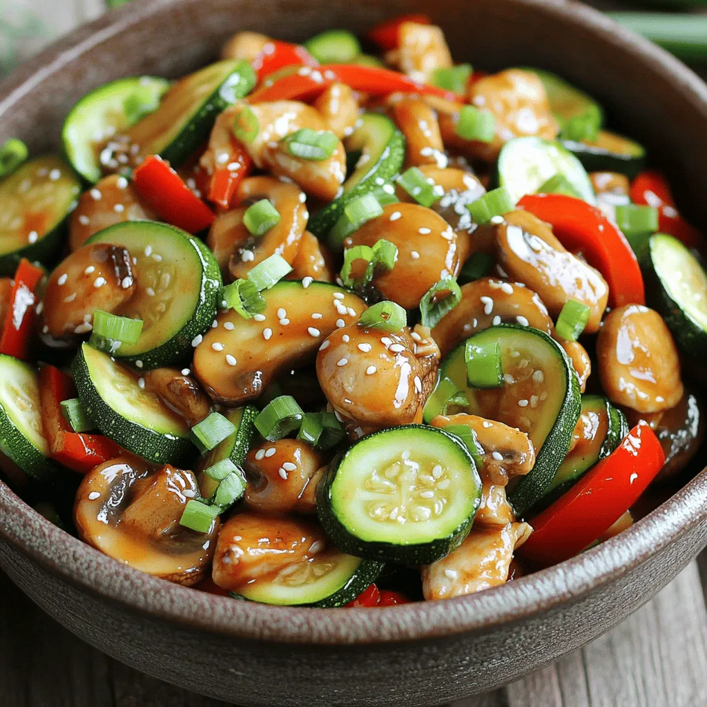 Zucchini Mushroom Chicken Stir-Fry Quick and Easy Meal