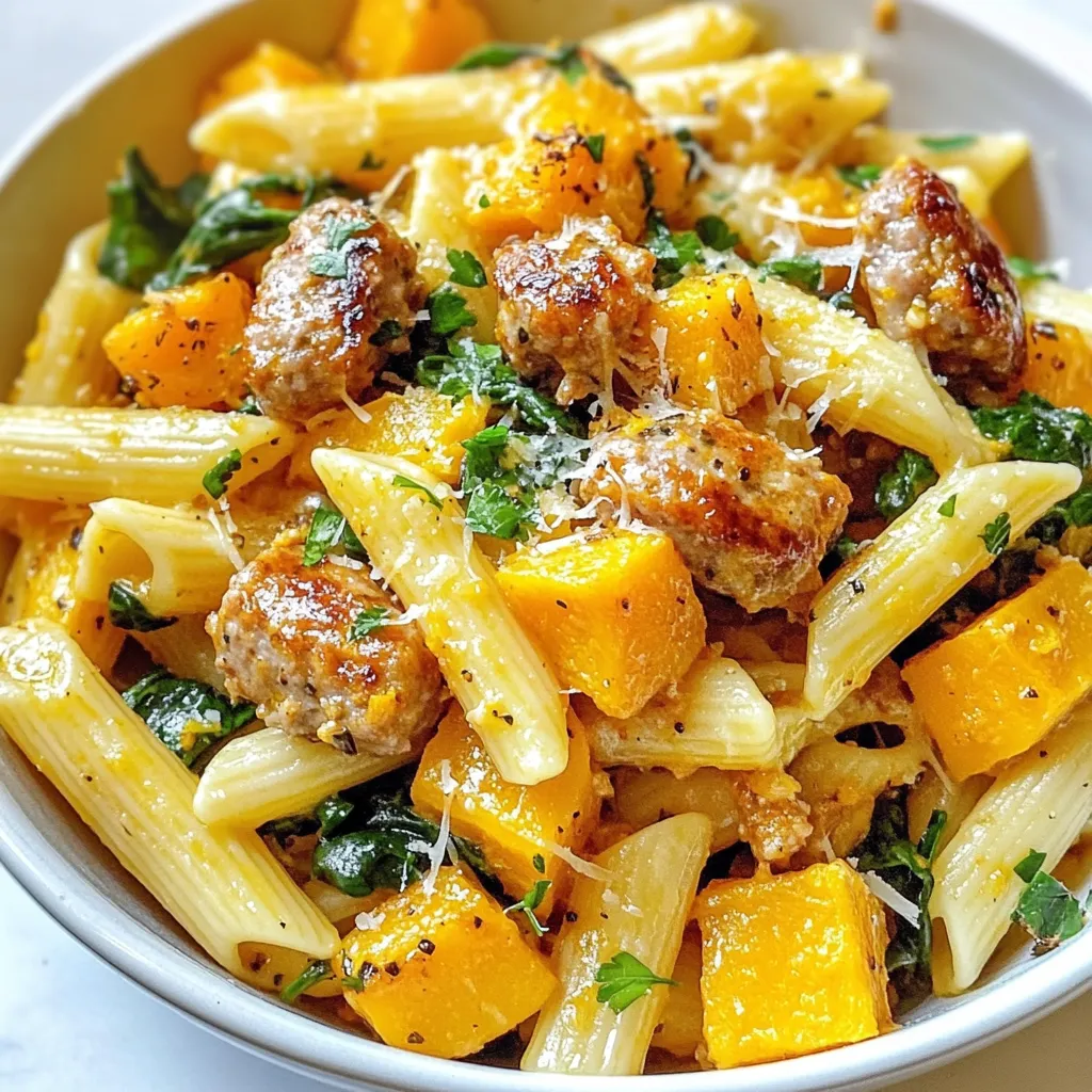 Butternut Squash Sausage Pasta Simple and Savory Meal