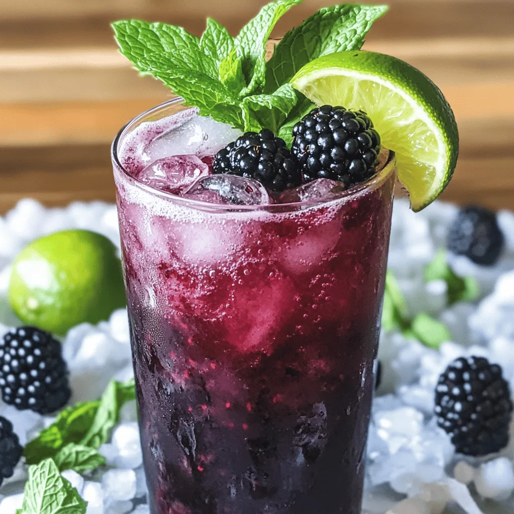 Blackberry Mint Julep Mocktail Refreshing Drink Recipe