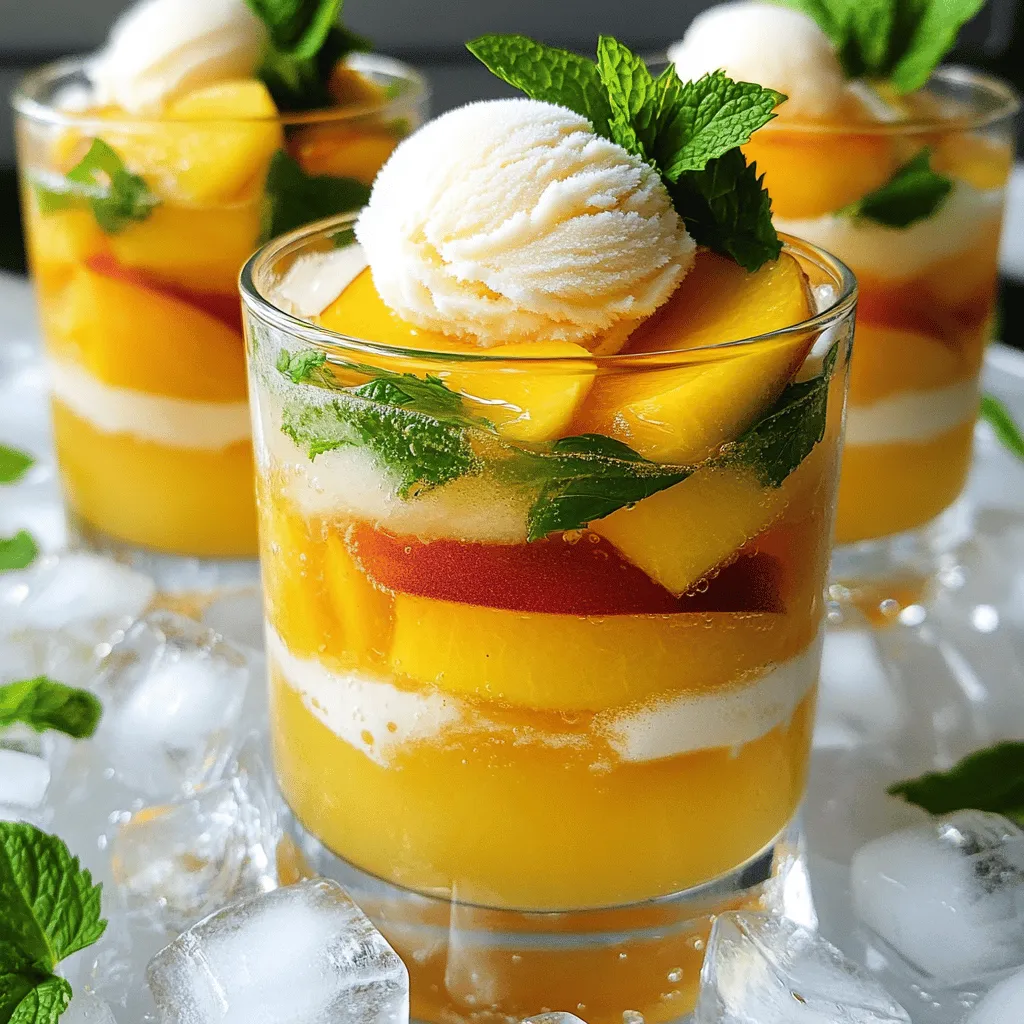 Peach Fizz Floats Refreshing Summer Drink Recipe