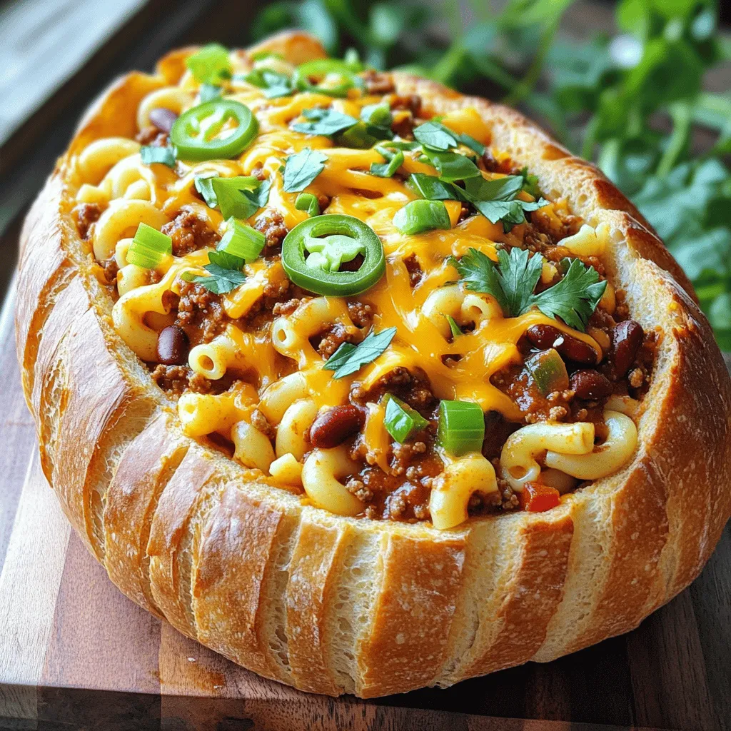 Tailgate Chili Mac Bread Bowl Delightful Recipe