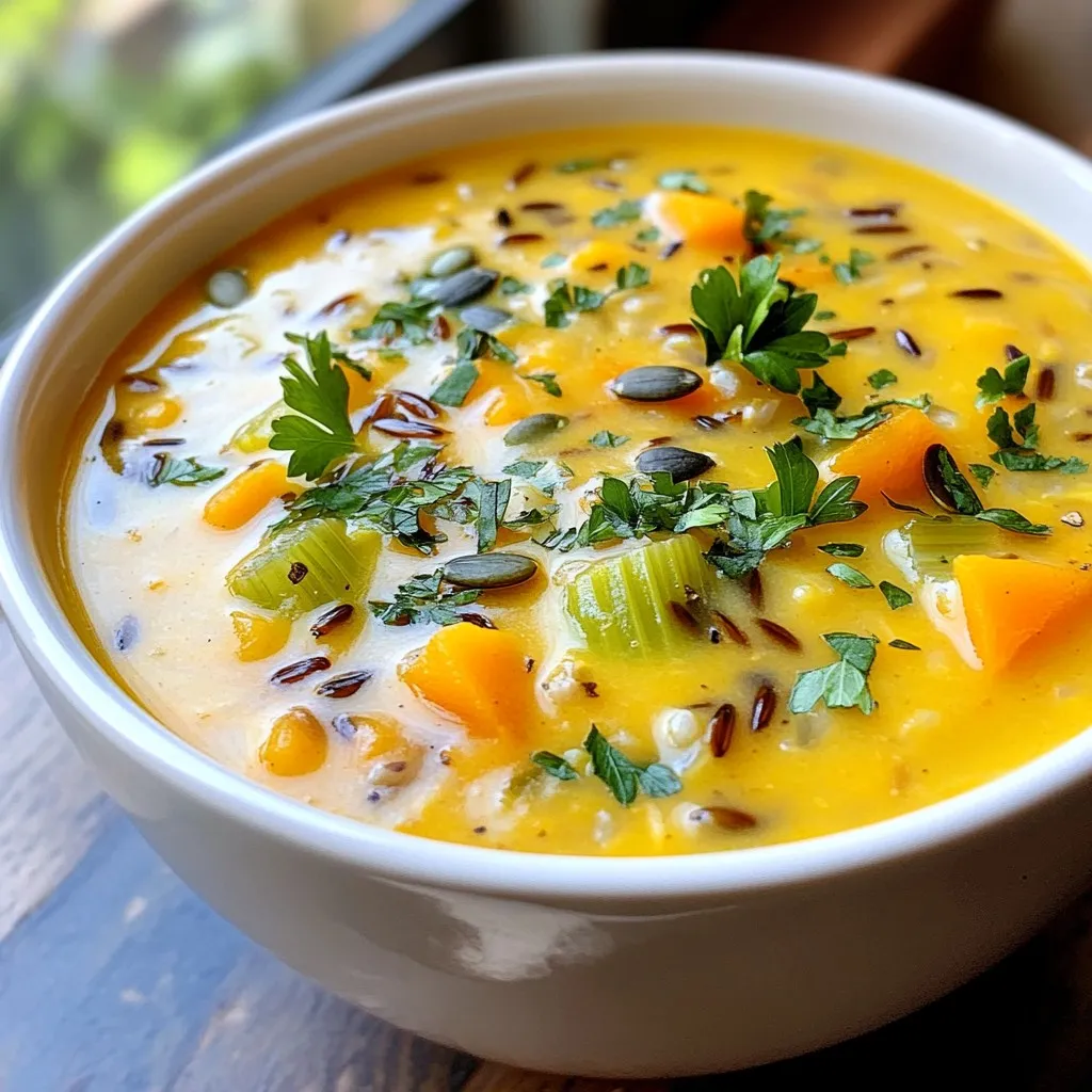 Pumpkin Wild Rice Soup Flavorful and Cozy Dish