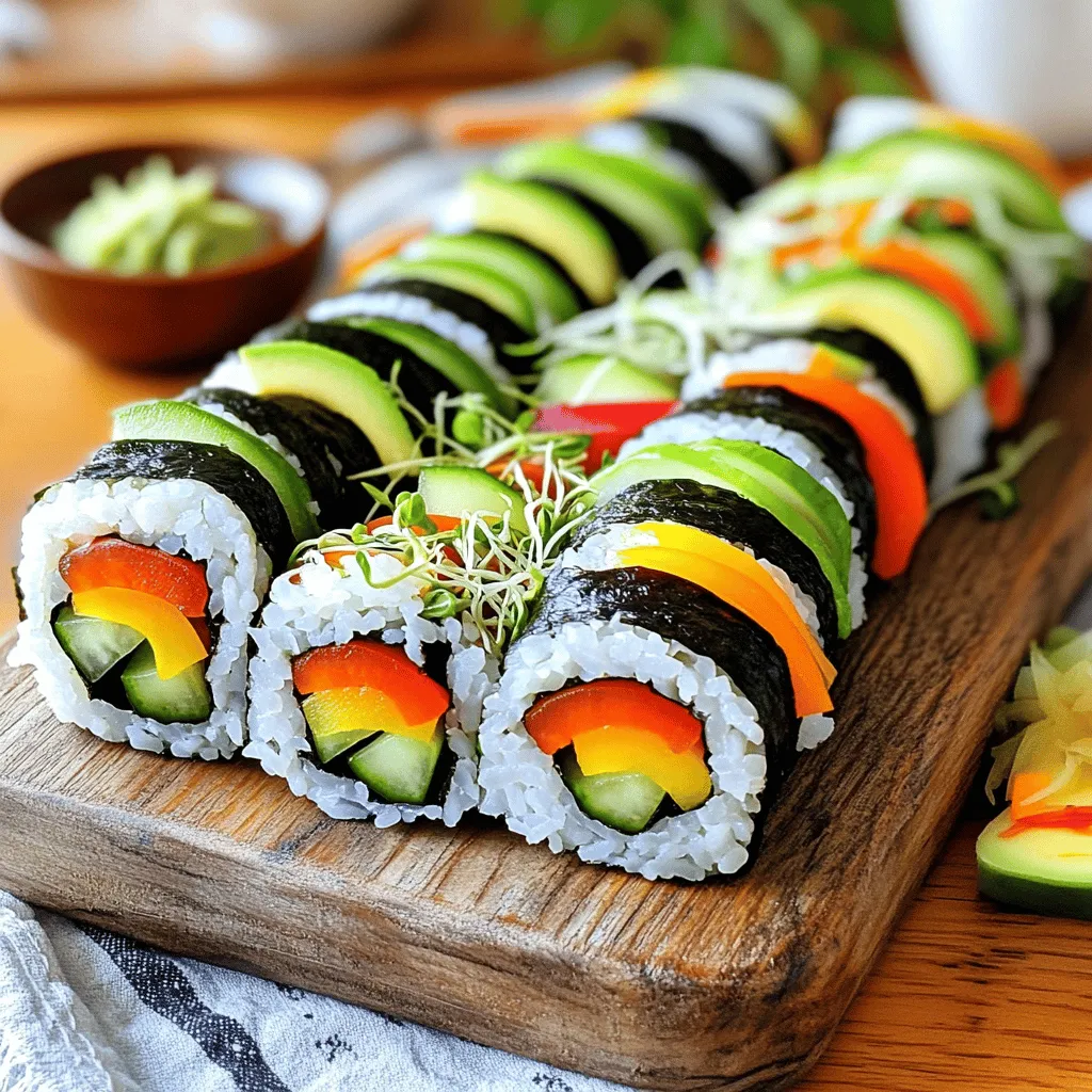 Rainbow Veggie Sushi Rolls Fresh and Colorful Delight