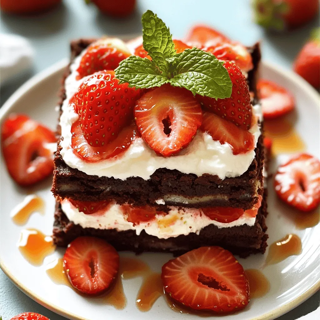 Brownie Strawberry Shortcake Delightful Dessert Treat