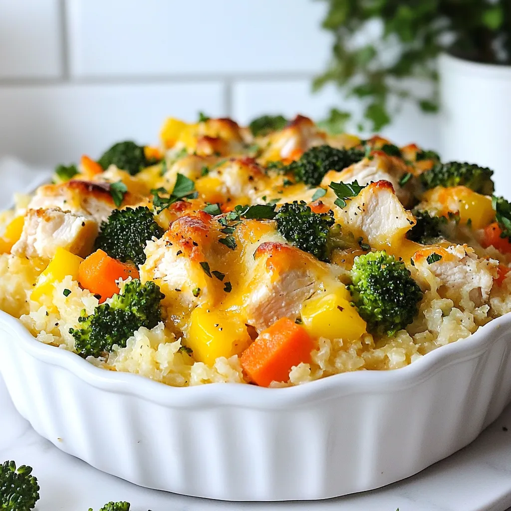 Healthy Chicken Cauliflower Rice Casserole Comfort Dish