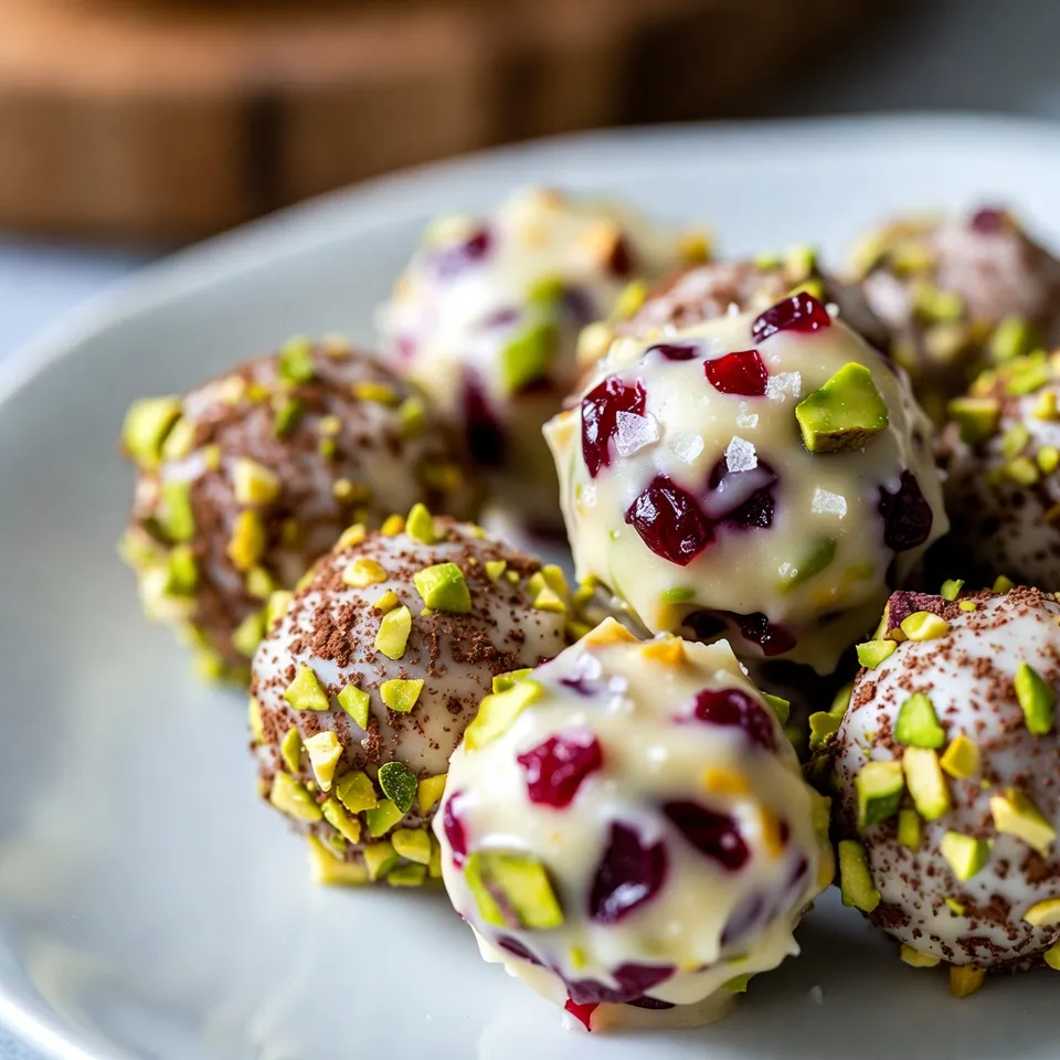 Cranberry Pistachio White Chocolate Truffles Delight