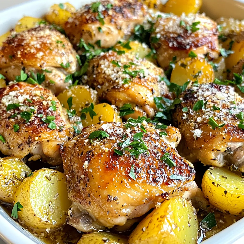 One Pan Garlic Parmesan Chicken and Potatoes Delight