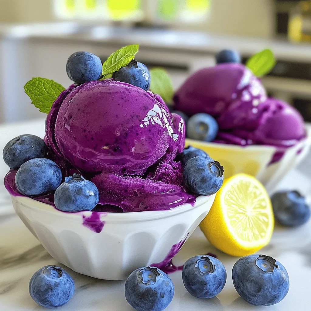 Lemon Blueberry Sorbet Fresh and Refreshing Delight
