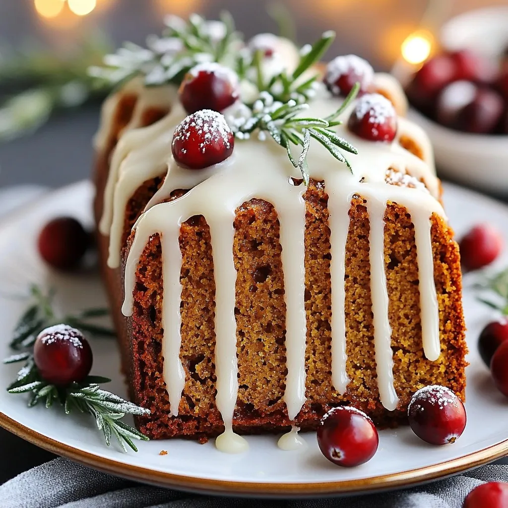 Moist Gingerbread Loaf with Icing Tempting Treat