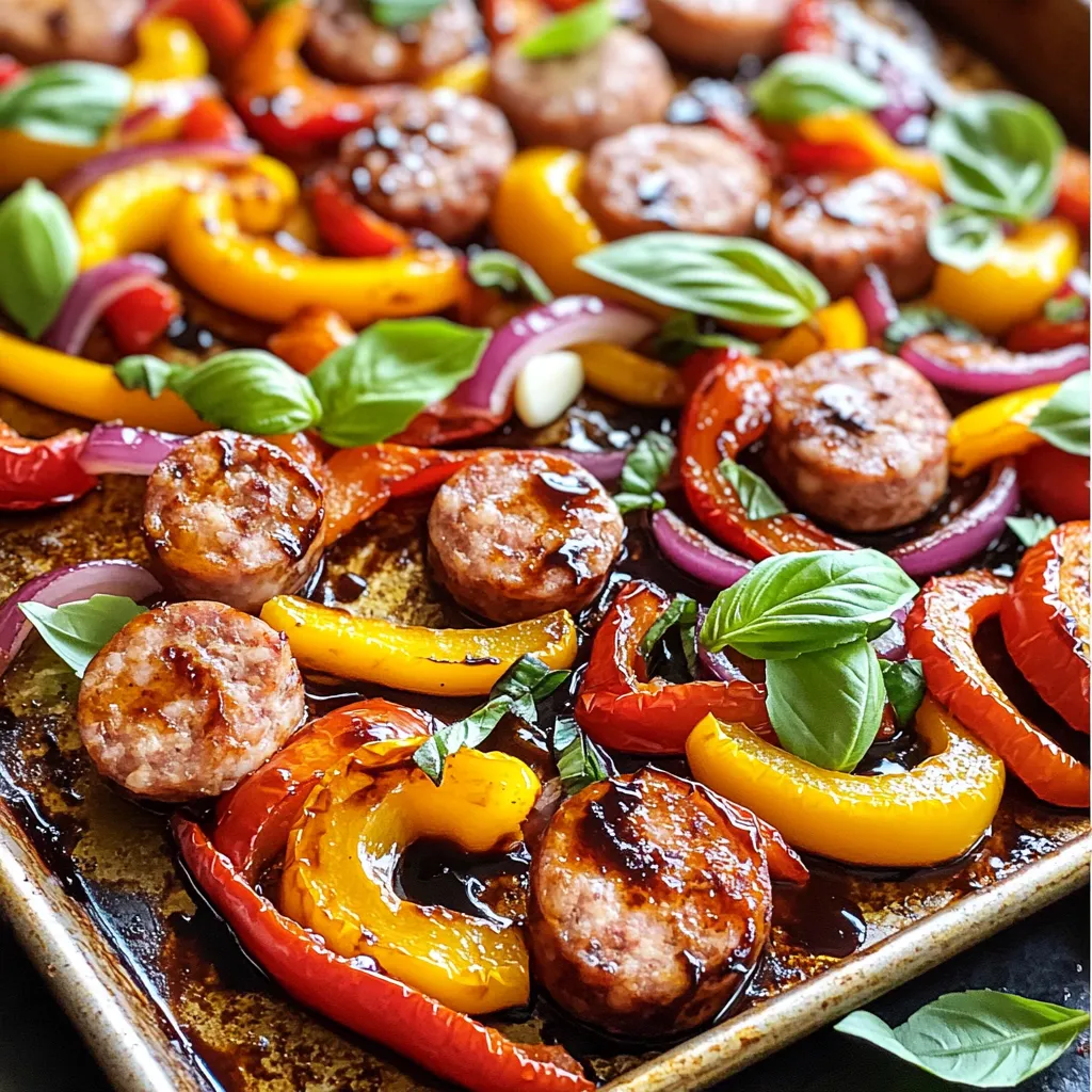 Sheet Pan Balsamic Sausage &#038; Peppers Simple Recipe