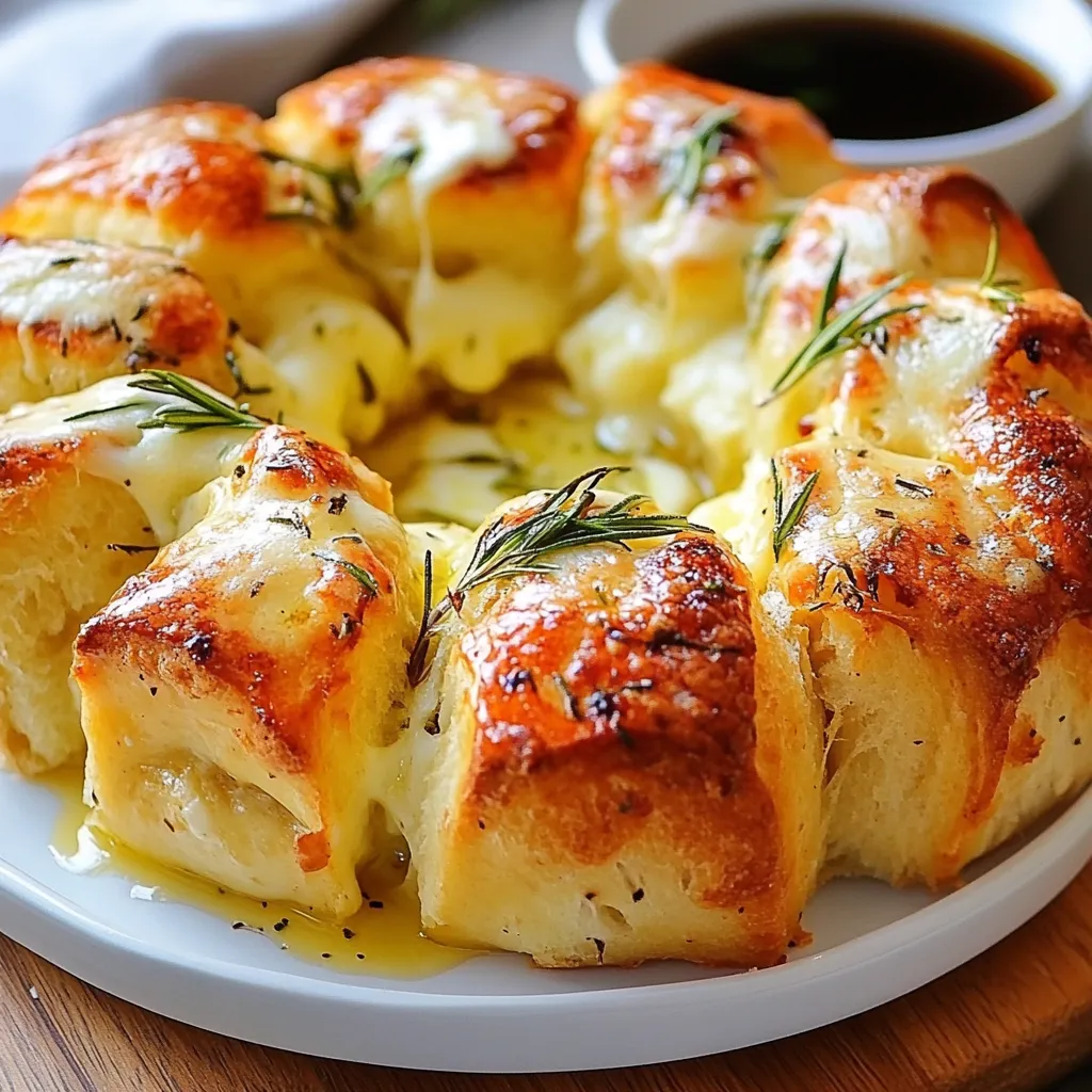 Mozzarella Stuffed Rosemary Pull Apart Bread Delight
