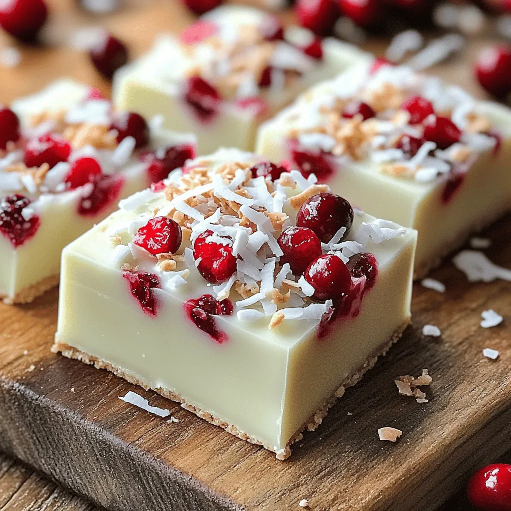 White Chocolate Cranberry No Bake Bars Delightful Treat