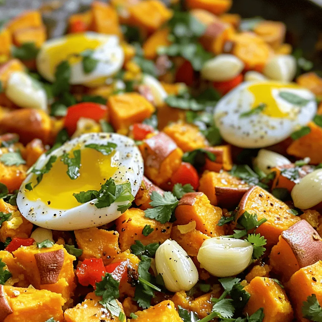 Savory Sweet Potato Hash with Eggs for Breakfast Delight
