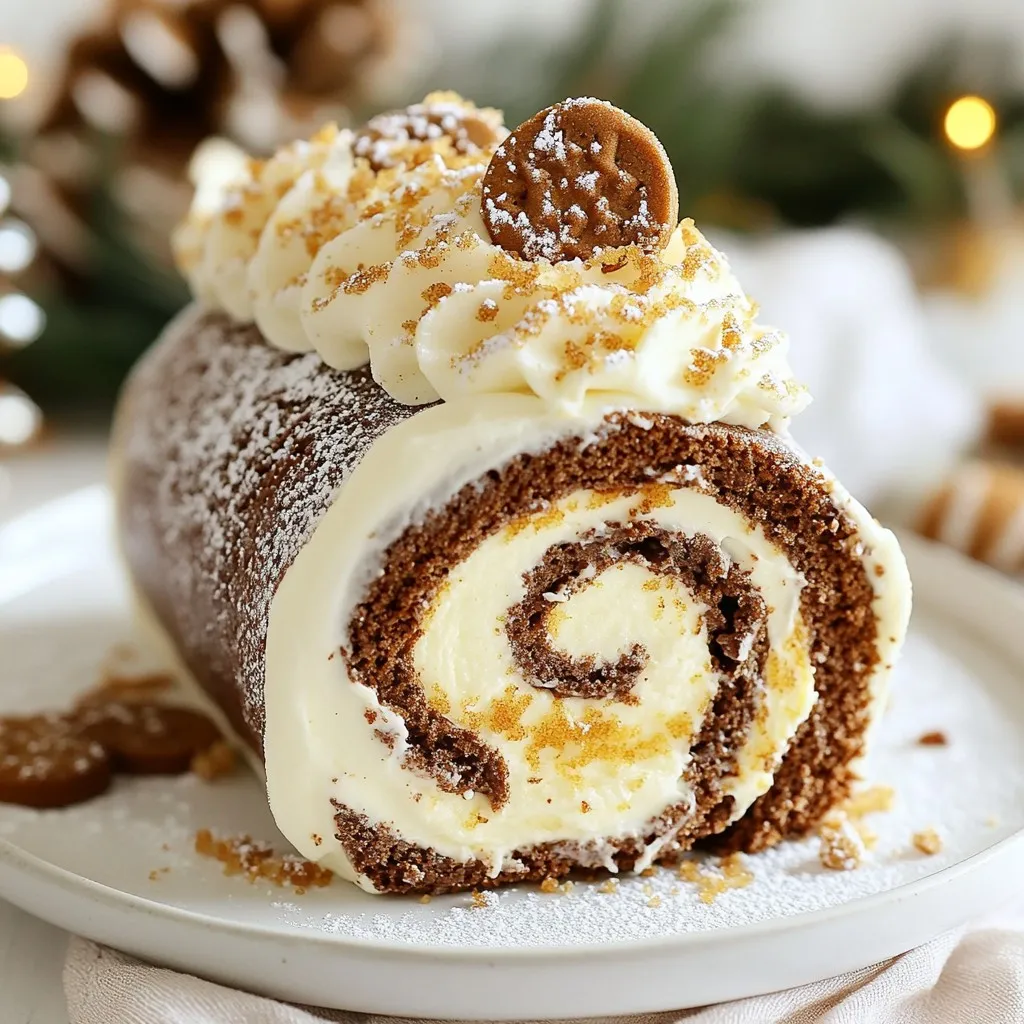 Gingerbread Swiss Cake Roll Festive Holiday Treat