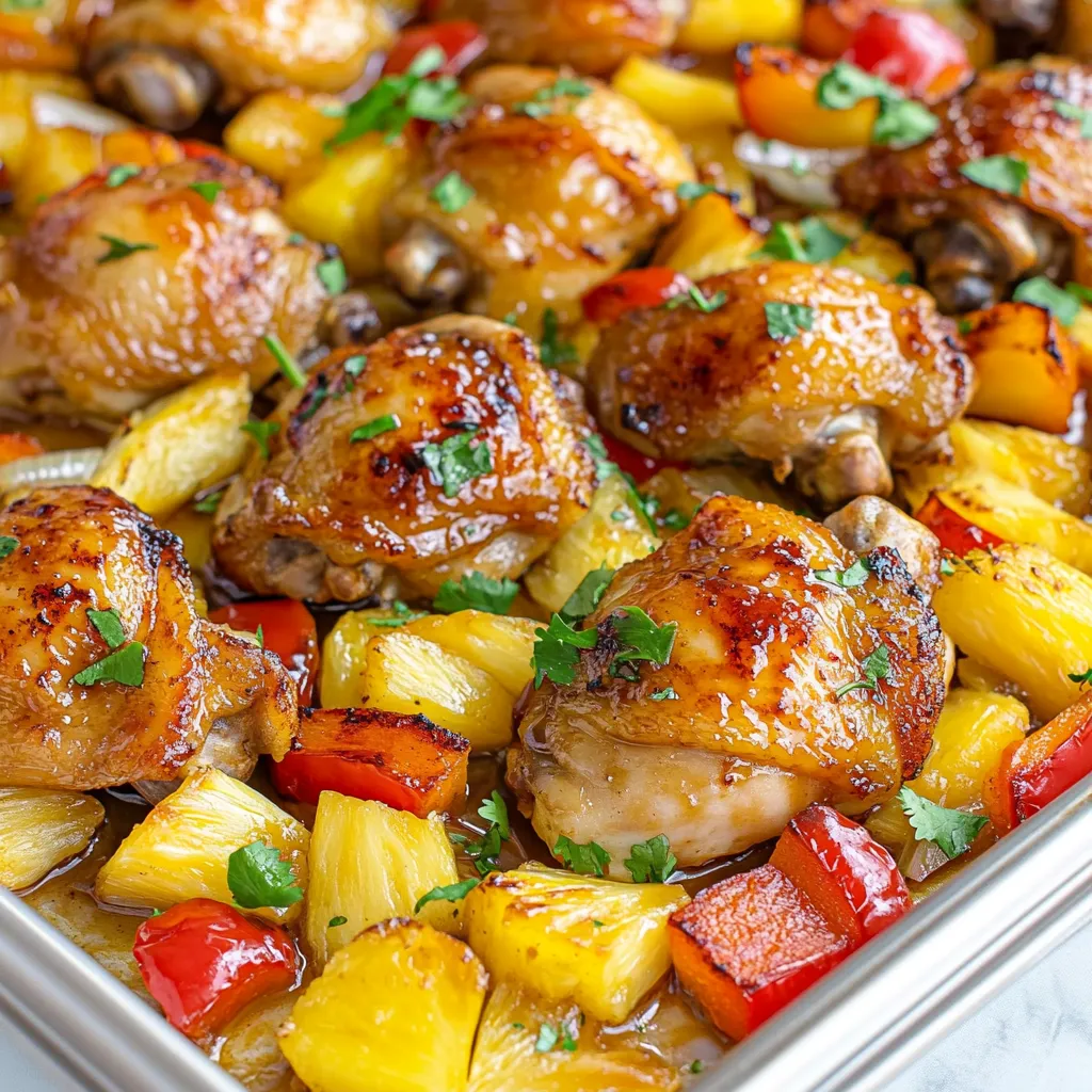 Sheet Pan Hawaiian Chicken with Pineapple Delight