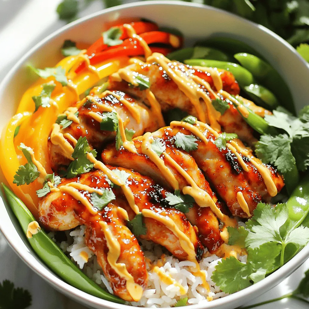 Sweet Chili Chicken Bowl with Coconut Lime Drizzle
