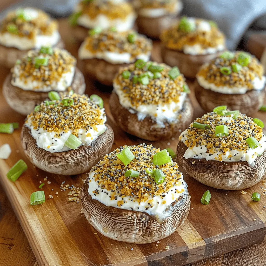 Air Fryer Everything Bagel Stuffed Mushrooms Delight