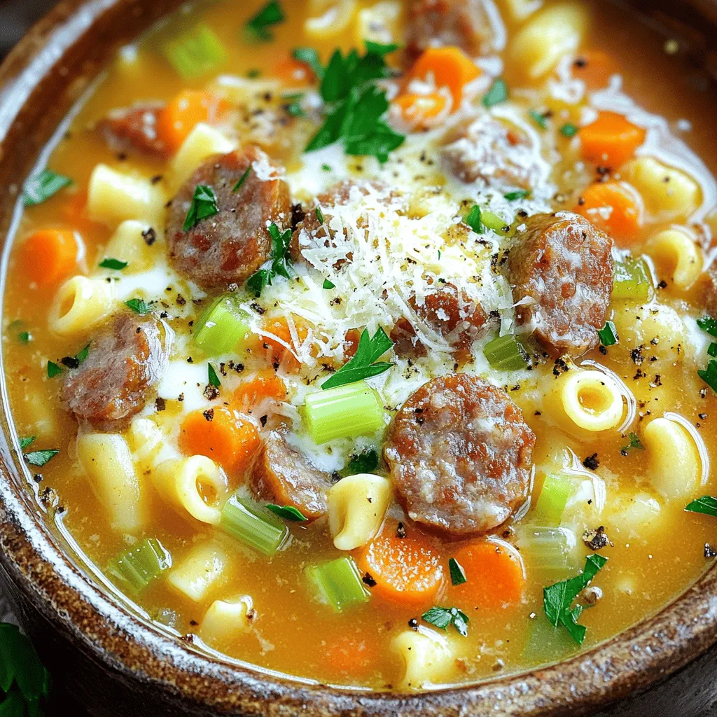 Creamy Parmesan Sausage Ditalini Soup Delightful Recipe