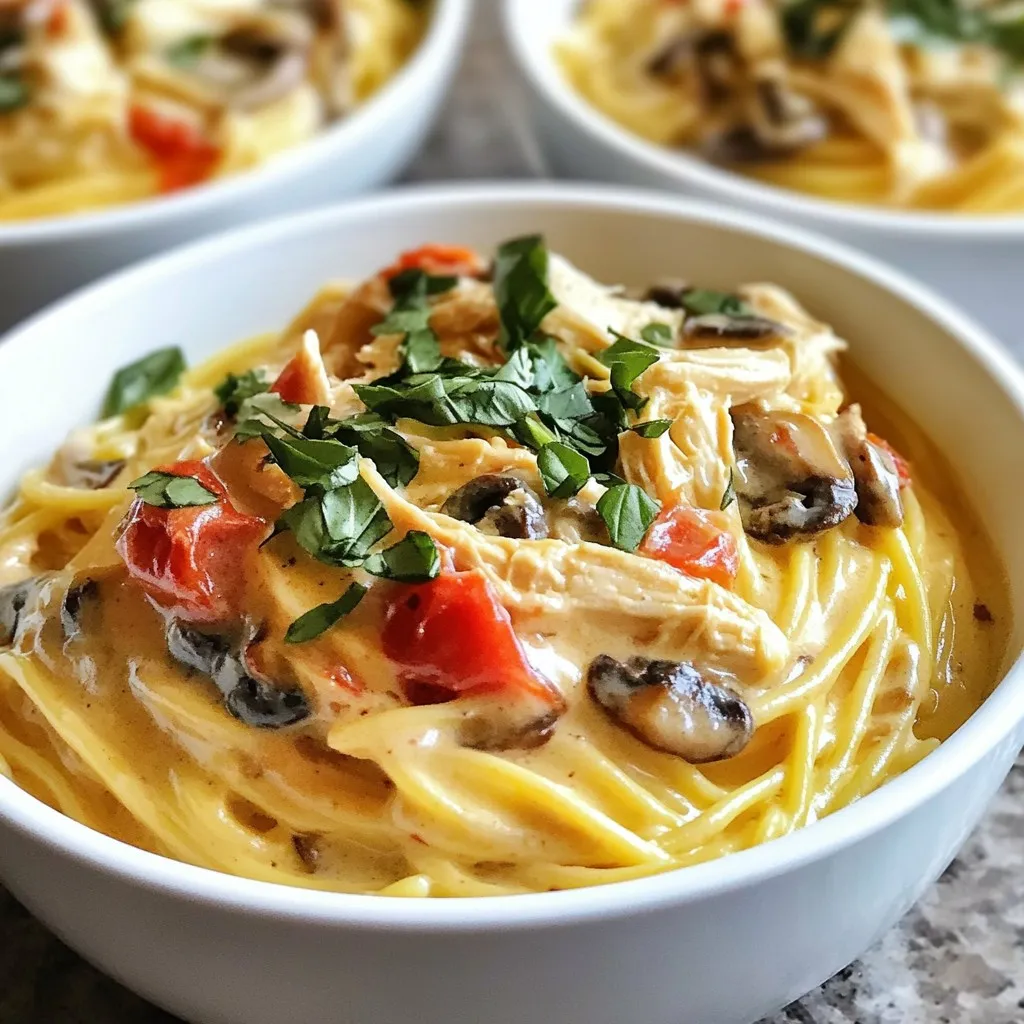 Creamy Crockpot Chicken Spaghetti Delicious and Simple