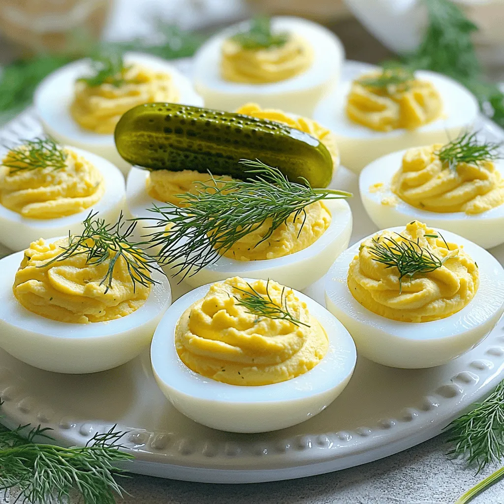 Dill Pickle Deviled Eggs with Hot Sauce Delightful Dish