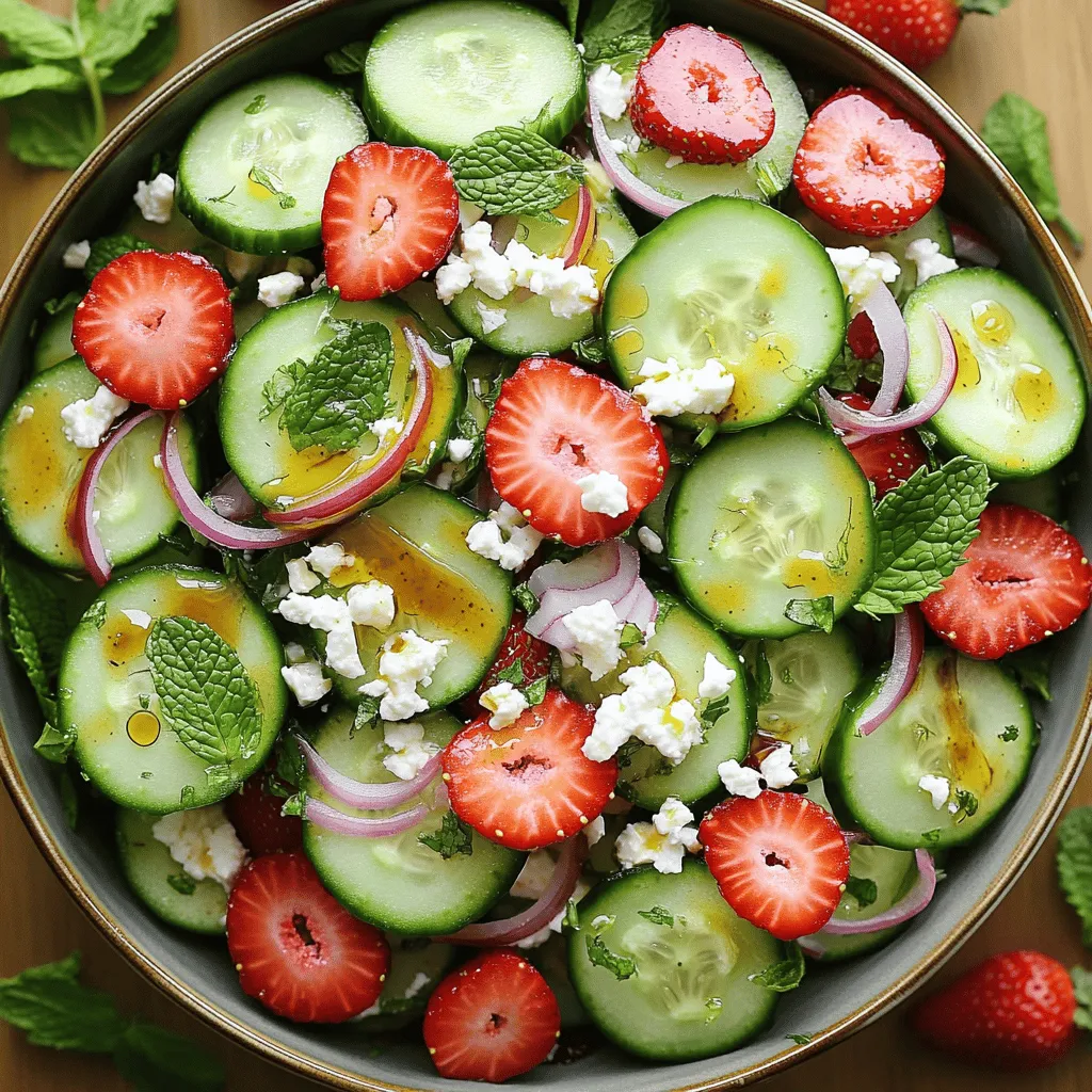 Cucumber Strawberry Salad Fresh and Flavorful Dish