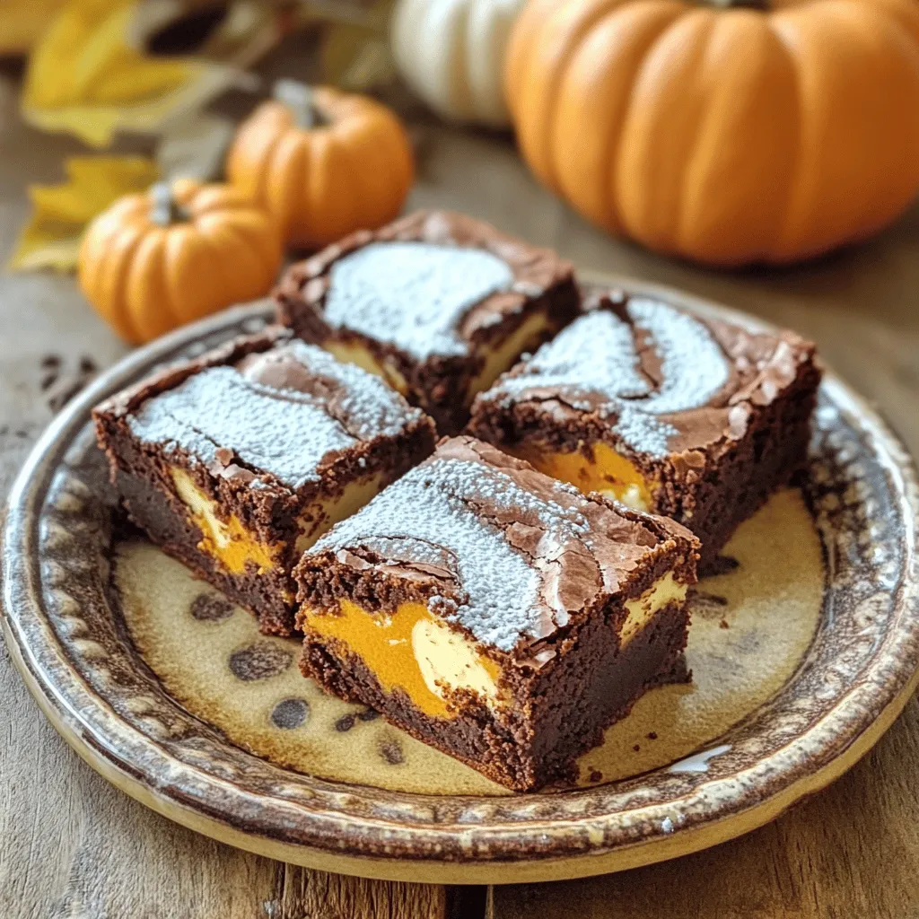 Pumpkin Cream Cheese Swirl Brownies Delightful Treat