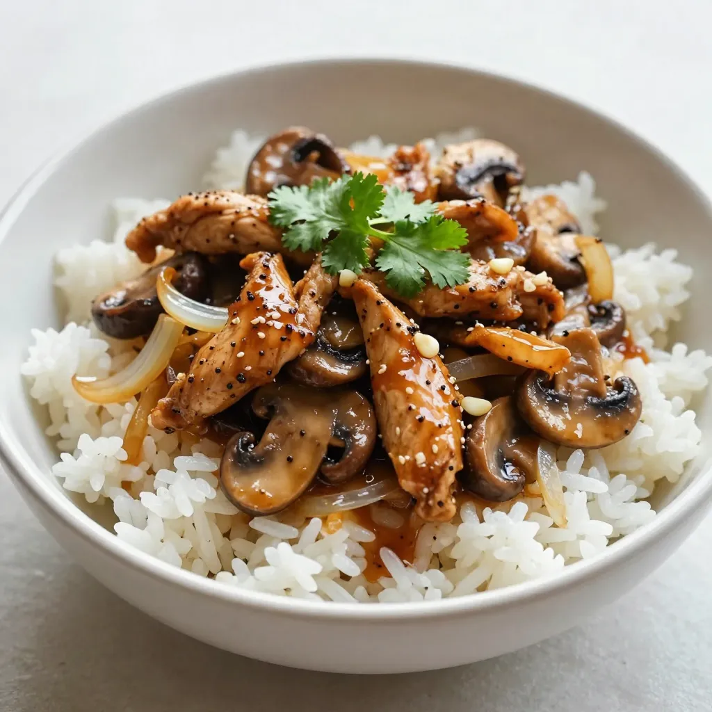 Black Pepper Mushroom Chicken Flavorful Stir-Fry Dish