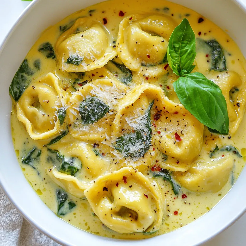 Creamy Tortellini with Spinach Delightful Dinner Dish