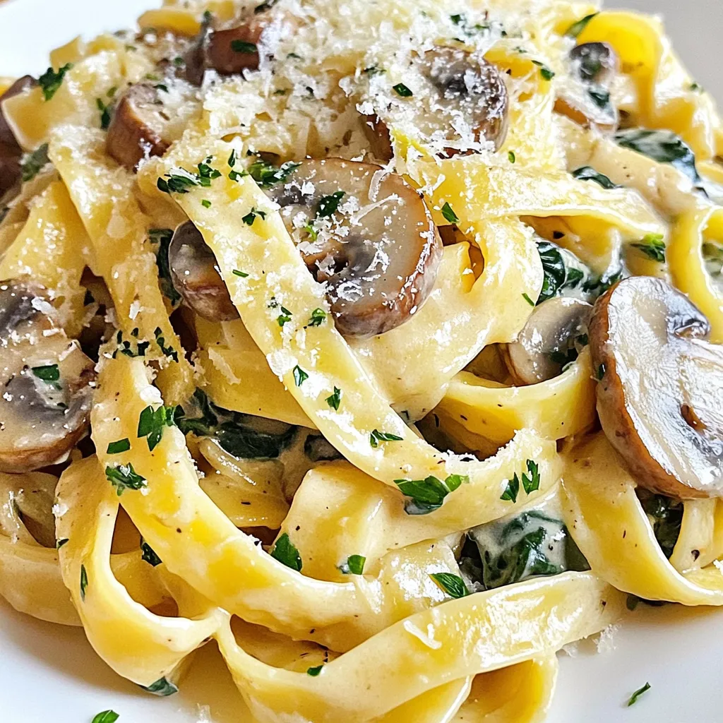 Creamy Mushroom Spinach Pasta Delightful Dinner Recipe
