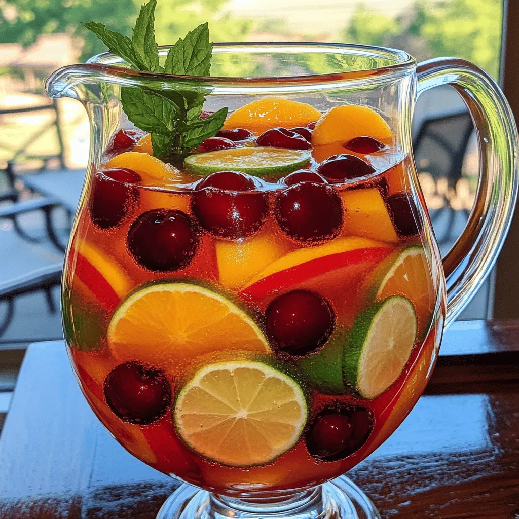 Sunset Cherry Peach Sangria Refreshing Summer Drink