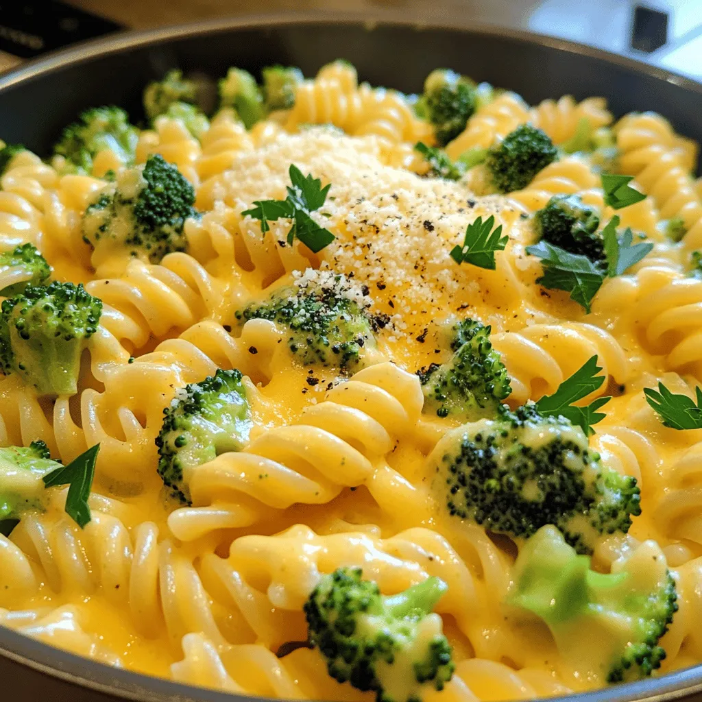 One Pot Creamy Broccoli Cheddar Pasta Delight