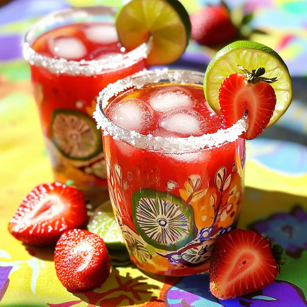 Strawberry Lime Margarita Mocktail Refreshing Treat