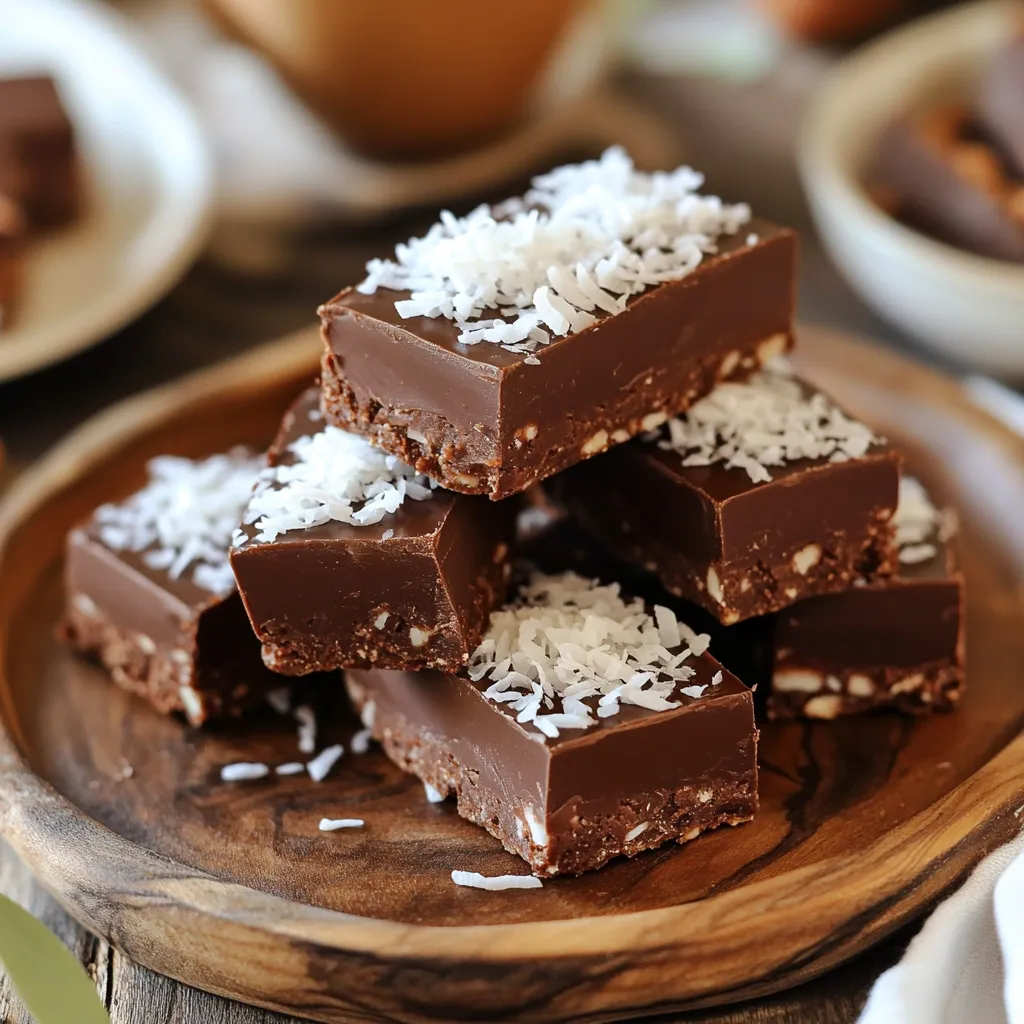 No-Bake Chocolate Coconut Almond Bars Delightful Treat